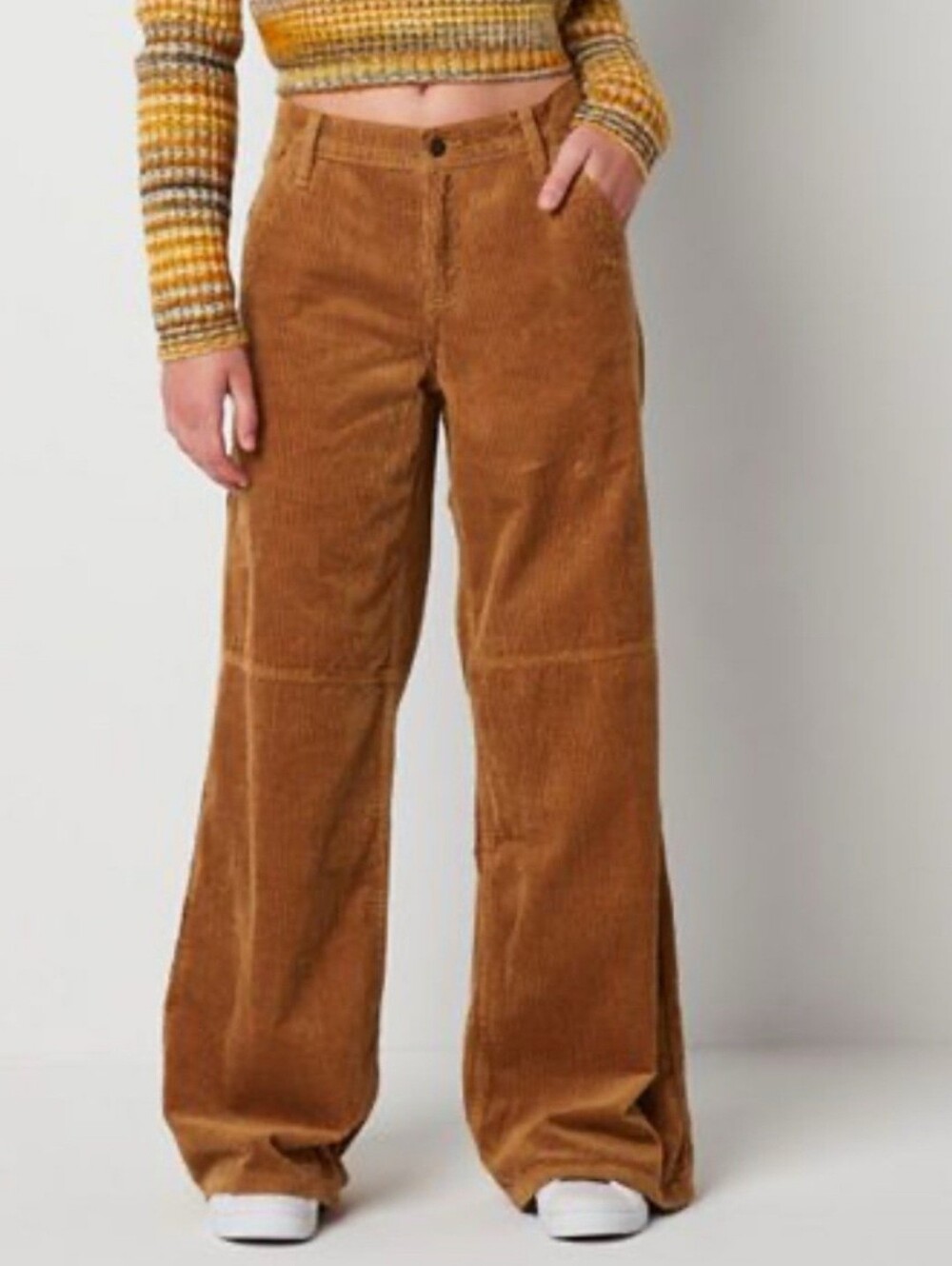 Arizona corduroy Baggy Wide Leg Pants rust cargo juniors size 1 autumn mid rise